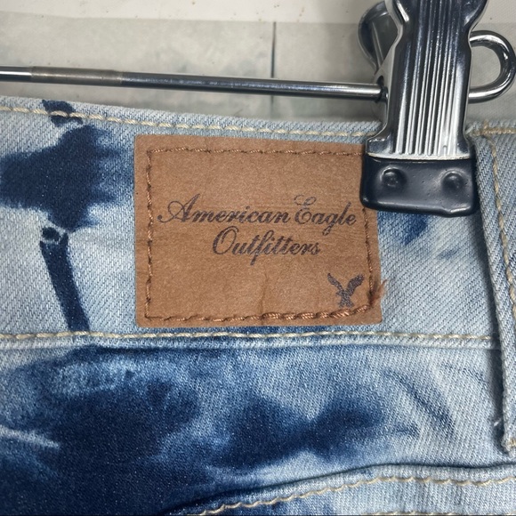 American Eagle AEO Bleached Tie Dye Skinny Stretch Jeggings 2 - Picture 9 of 11